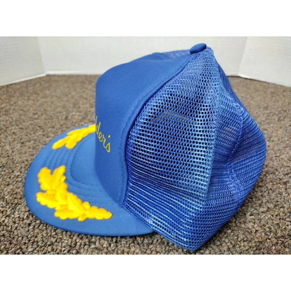 VINTAGE Laura Scudder's  Blue Scrambled Eggs Strapback Baseball Hat Cap Trucker